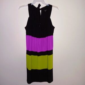 Blu sage women's dress size large color block black green and purple